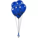 Vektor-Bild blaue Luftballons für Zeichenfolgen mit Band