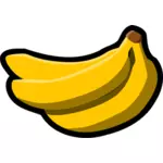 Векторный рисунок толстый черный контур цвета банан