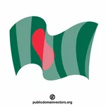 Efek bergelombang bendera negara Bangladesh
