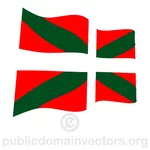 Wavy flag of Basque region