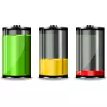Tre batteriet nivåer