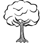 Lineart vector miniaturi de un copac