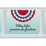 Stemmen helpt bewaren onze vrijheden banner vectorafbeeldingen