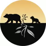Bear and cub logo