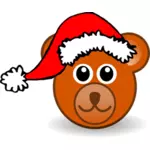 Teddy bear with Christmas hat vector image