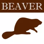 Vector afbeelding van bruin beaver silhouet pictogram