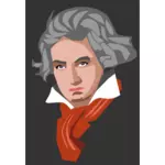 Ilustrasi vektor potret Beethoven