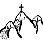 Montagnes avec croix