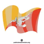 Bandiera nazionale del Bhutan che sventola