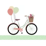 Balonlar renkli grafikleri ile Bisiklet