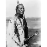 ראש שבט אינדיאני בשחור-לבן