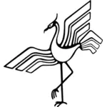 Ptak biało-czarny godło grafika wektorowa