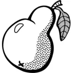 Vector graphics of pear with leaf