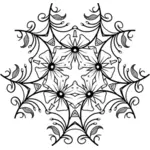 Desenul de detaliu de design decorativ botanică în alb-negru