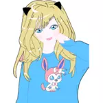 Anime kočka holka