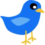 Eenvoudige blauwe vogel vector afbeelding