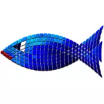 タイル張りの青魚のベクトル画像