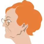 Alte Frau mit Brille Vektor-ClipArt