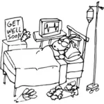 Benzi desenate spital pacientului vector miniaturi