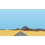 Longue route dans le désert