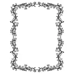 Floral border in black and white clip art