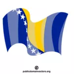 Bosnia-Erzegovina che sventola la bandiera nazionale