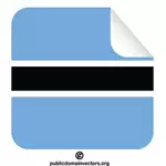 Bandeira do Botswana em adesivo quadrado