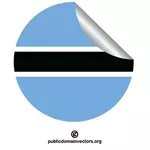 Botsvana bayrağı ile yuvarlak etiket