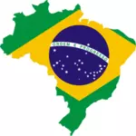 Vlajka mapa Brazílie