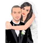 新娘和新郎的婚礼肖像