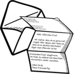 Vänskap brev ur ett kuvert vektor illustration