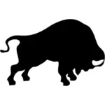 Vektorgrafik av bison på att slåss