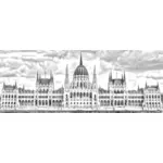 Budapestin parlamentin rakennusvektori- illastraatio