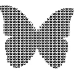 Fractal vlinder silhouet