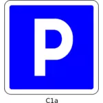 駐車場のエリアの青い道路標識のベクター クリップ アート