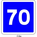 limite de vitesse de 70 mi/h bleu roadsign carré Français de dessin vectoriel
