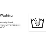 Wash by hand washing symbol