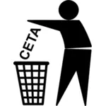 Pysäytä CETA-vektori ClipArt-kuva