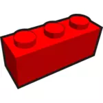 1x3 kid's brick element red vector clip art