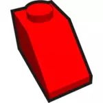 1x1 tilted kid's brick element red vector drawing