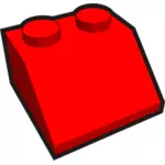 1x2 kallistettu lapsen tiilielementti punainen vektori piirustus
