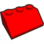 1 x 3 コーナー子供のレンガ要素赤ベクトル画像