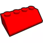 1 x 4 角孩子砖元素红色矢量剪贴画