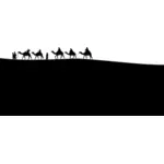 Camel's caravan silhouet