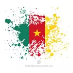 Bandiera del Camerun in inchiostro splatter forma