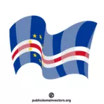 Cape Verde waving national flag