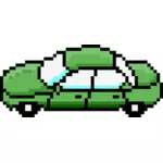 Illustrazione vettoriale di vista laterale dell'auto verde pixel arte