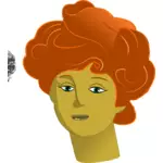 Rødt hår kvinne stående vektorgrafikk utklipp
