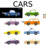 Vector afbeelding van cartoon set van auto 's