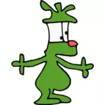 Green cartoon figure